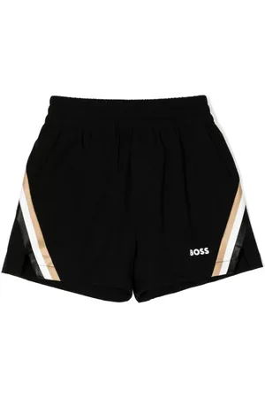 HUGO BOSS Shorts med logotryk og stribedetalje