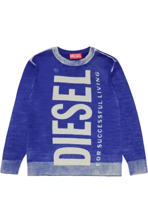 Diesel Intarsiastrikket uldtrøje med logo