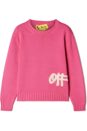 OFF-WHITE Ribstrikket trøje med striber og logotryk