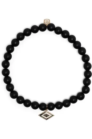 Sydney Evan Groovy Eye onyx armbånd i 14 karat gult guld