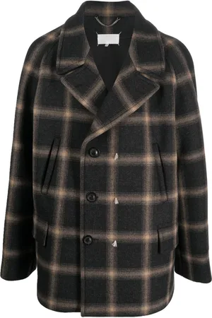Maison Margiela X Pendleton ternet peacoat i uld