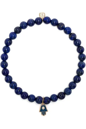 Sydney Evan Hamsa onyx-armbånd i 14 karat gult guld med perler