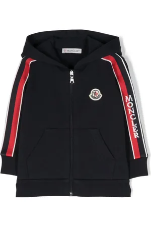 Moncler Hættetrøje i jersey med logomærke og lynlås