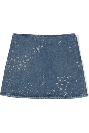VERSACE Denimnederdel med stjernetryk