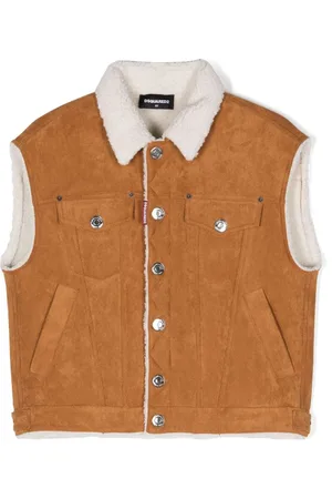Dsquared2 Vest i imiteret ruskind og lammeskind