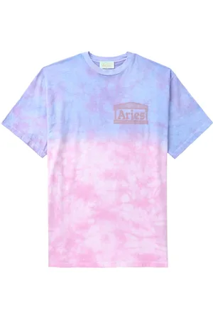 ARIES T-shirt med logo- og batiktryk