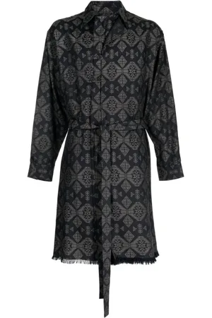 YOHJI YAMAMOTO Trenchcoat med grafisk tryk