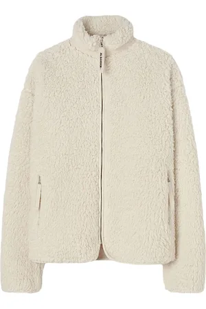 Jil Sander Cardigan i imiteret lammeskind med lynlås
