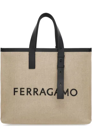 Salvatore Ferragamo Tote i læder med logoprægning