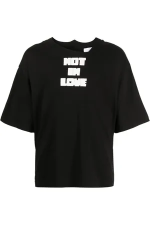 Natasha Zinko Asymmetrisk T-shirt med slogan-tryk