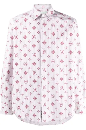 ARIES Stribet skjorte med monogram-mønster