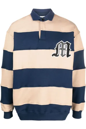 Msgm Stribet polo-sweatshirt med logomærke