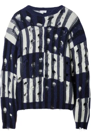 OFF-WHITE Shibori striktrøje med slitageeffekt