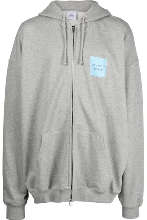 Vetements Hættetrøje med logotryk og lynlås