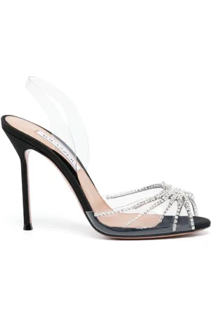 Aquazzura 90mm slingback-sandaler med krystaludsmykning