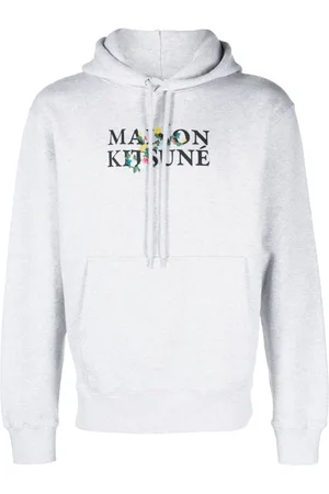 Maison Kitsuné Hættetrøje med logotryk og løbesnor