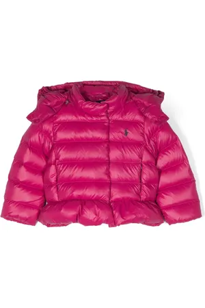 Ralph Lauren Dynejakke med hætte og Polo Pony-motiv