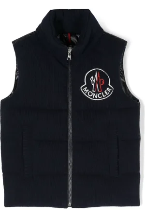 Moncler Vest i fløjl med logobroderi