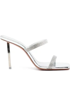 Amina Muaddi Krystaludsmykkede Rih 100mm mules