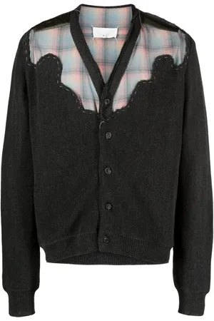 Maison Margiela X Pendleton ternet cardigan i uld