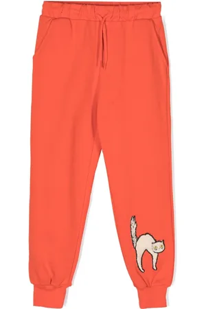 Mini Rodini Angry Cat joggingbukser i økologisk bomuld med logo
