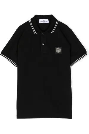 Stone Island Polo i piqué med logomærke