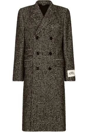 Dolce & Gabbana Dobbeltradet uldfrakke med houndstooth-mønster