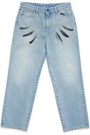 MARCELO BURLON Wind Feathers jeans med lige ben