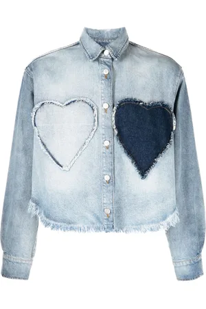Natasha Zinko Denimskjorte med frynser og hjerteapplikation