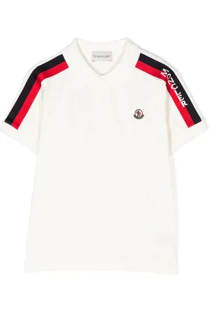 Moncler Polo i piqué med logomærke