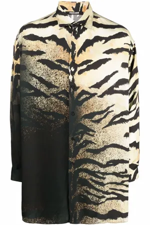 Roberto Cavalli Gradueret skjorte med tigertryk