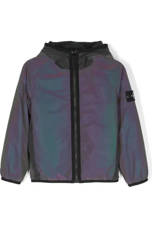 Stone Island Jakke med hætte og kompastryk