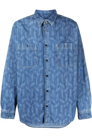 Isabel Marant Bhelyn denimskjorte med geometrisk tryk