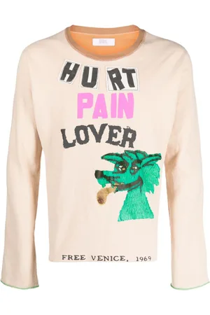 ERL Langærmet T-shirt med slogan-tryk