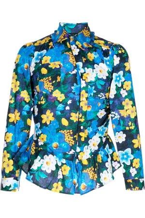 EgonLab Peplum-skjorte med blomstertryk