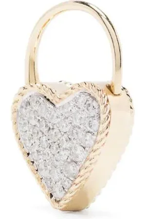YVONNE LÉON Creole Cadenas Coeur diamantørering i 9 karat guld