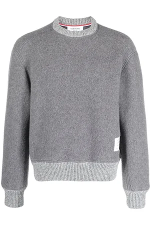 Thom Browne T-shirt med logomærke og rund hals