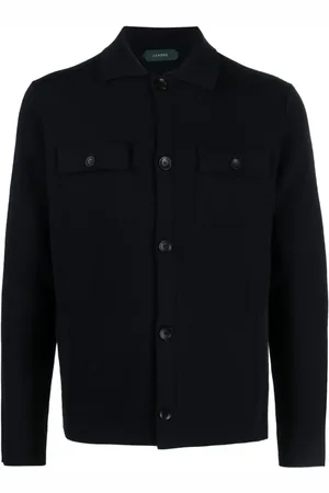 ZANONE Finribbet cardigan med spread-krave