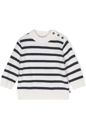 Petit Bateau Trøje med knapper og striber