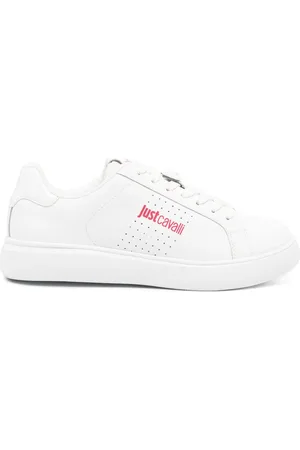 Roberto Cavalli Sneakers i læder med tigerhoved-logo
