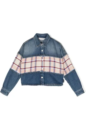 Palm Angels Denimskjorte med ternet stribe