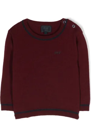 FAY Finstrikket trøje med broderet logo