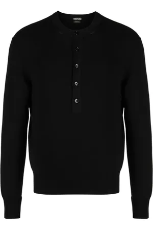 Tom Ford Finstrikket Henley top i silke