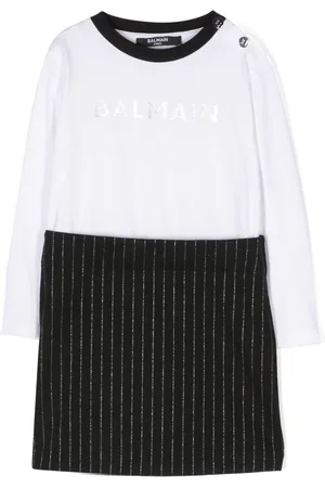 Balmain Kjole med lange ærmer og logotryk