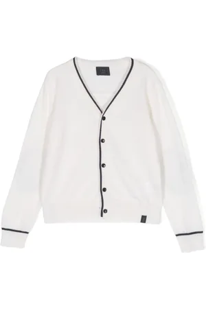 FAY Cardigan med kontrastdetalje og V-hals
