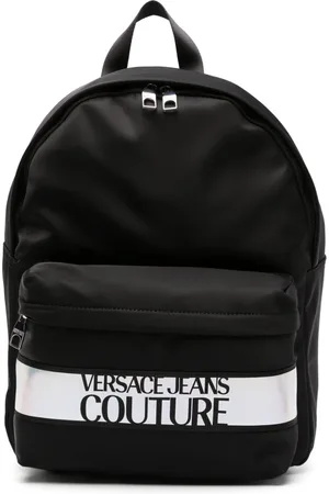 VERSACE Rygsæk med logotryk og lynlås