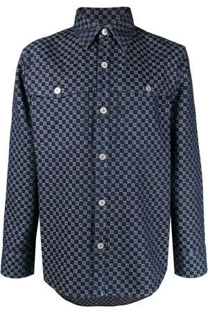 Balmain Skjorte i denim med monogram-jacquard