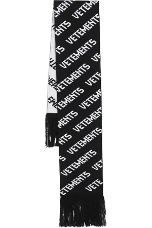 Vetements Intarsia-strikket tørklæde med logo