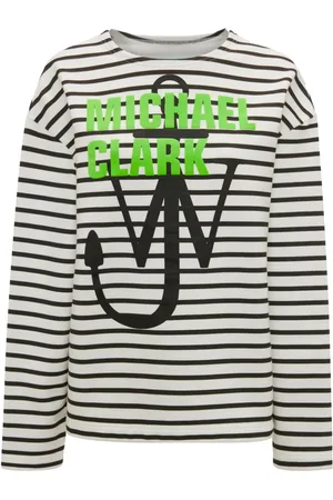J.W.Anderson Stribet sweatshirt med logotryk