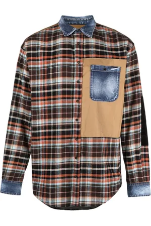 Dsquared2 Ternet skjorte med denimdetalje